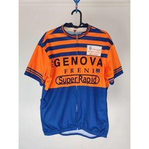 (V) RETRO IMAGE APPAREL 90s RARE MEN'S S.C. GENOVA Cycling Jersey SS XL